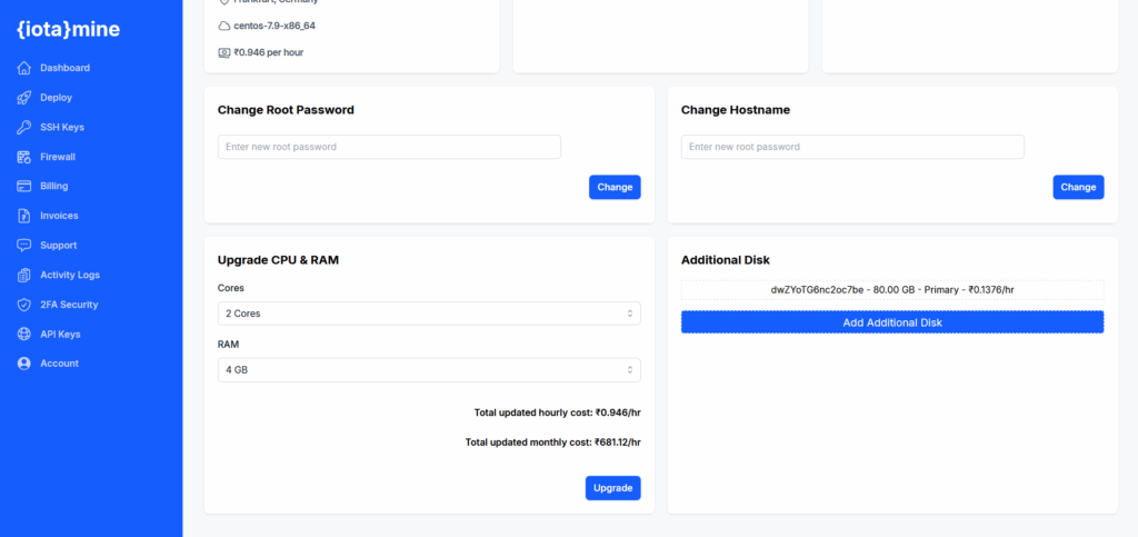 Iotamine VPS Upgrade
